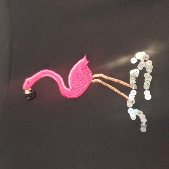 Vintage 1980's HMJ RESORT Sequin Embroidered Beaded Flamingo Jacket Blazer M - Picture 7 of 7